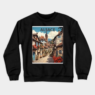 Alsace France Vintage Poster Tourism 3 Crewneck Sweatshirt